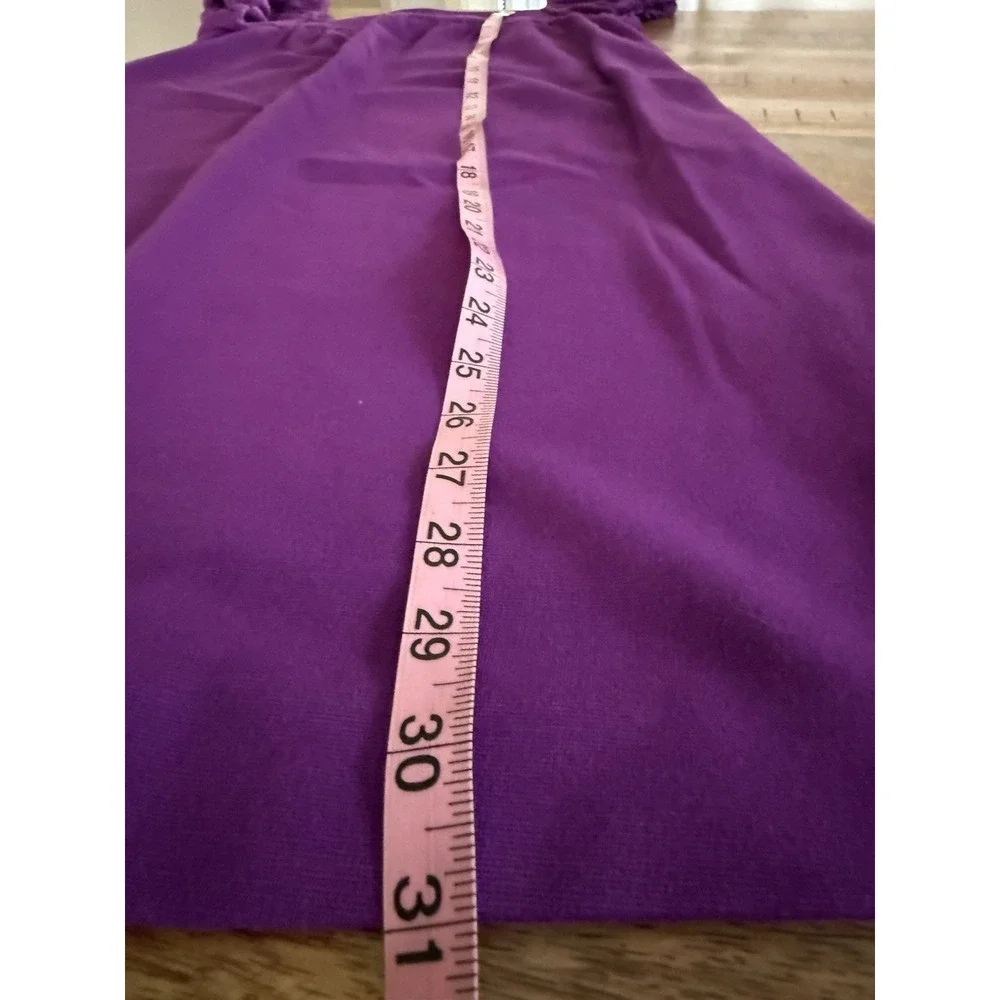 INC International Concepts Purple Puff Sleeve Babydoll Mini Dress Size 4 - Picture 7 of 7